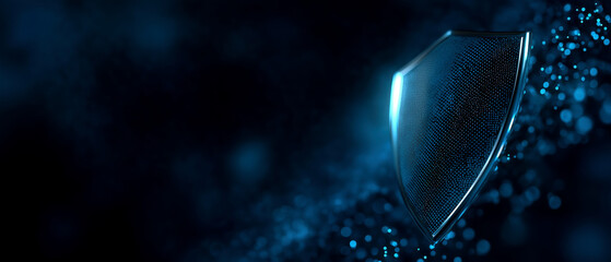 Cybersecurity shield protection realm abstract visual high-tech environment