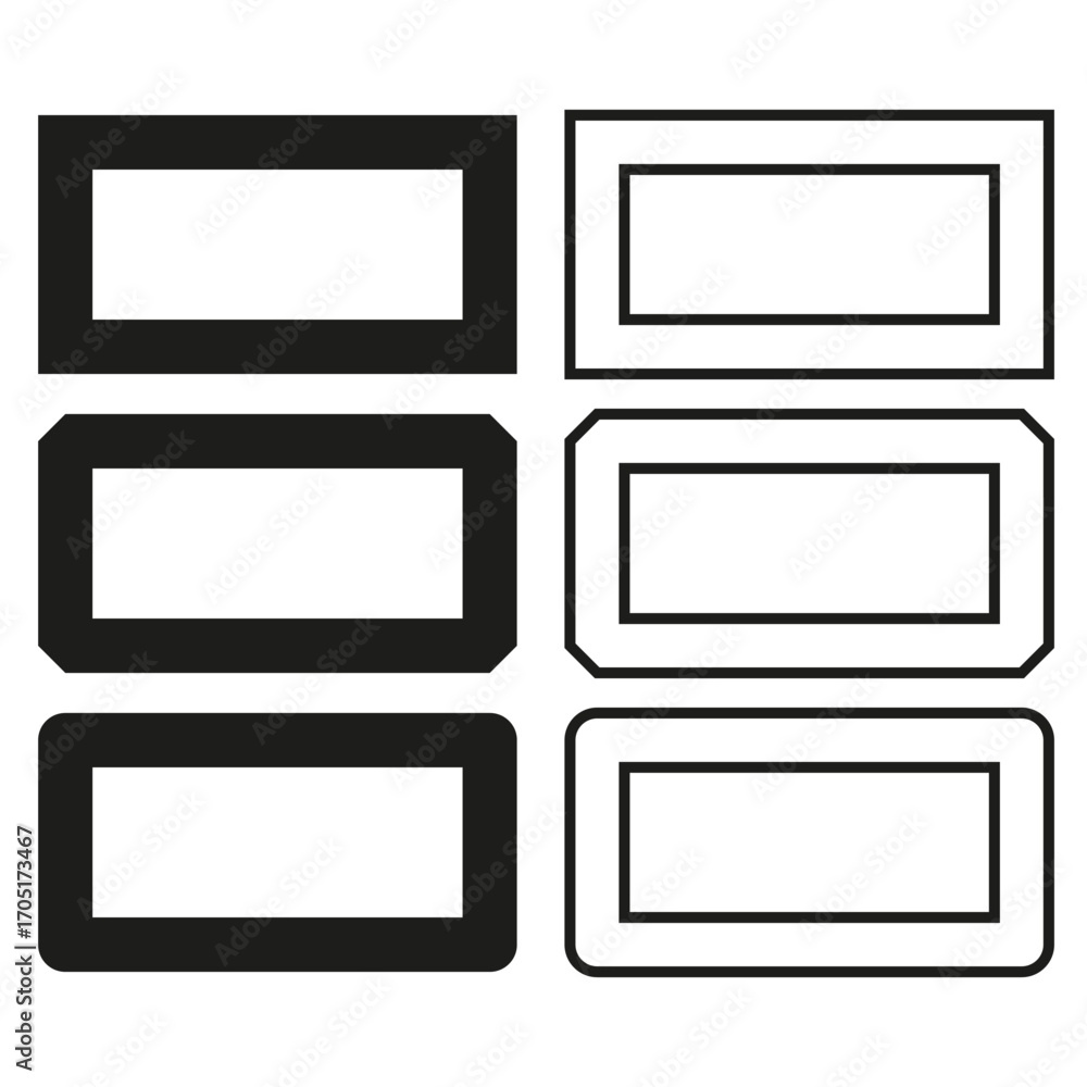 Poster abstract frame elements. geometric borders set. rectangle line vector. simple design illustration. e