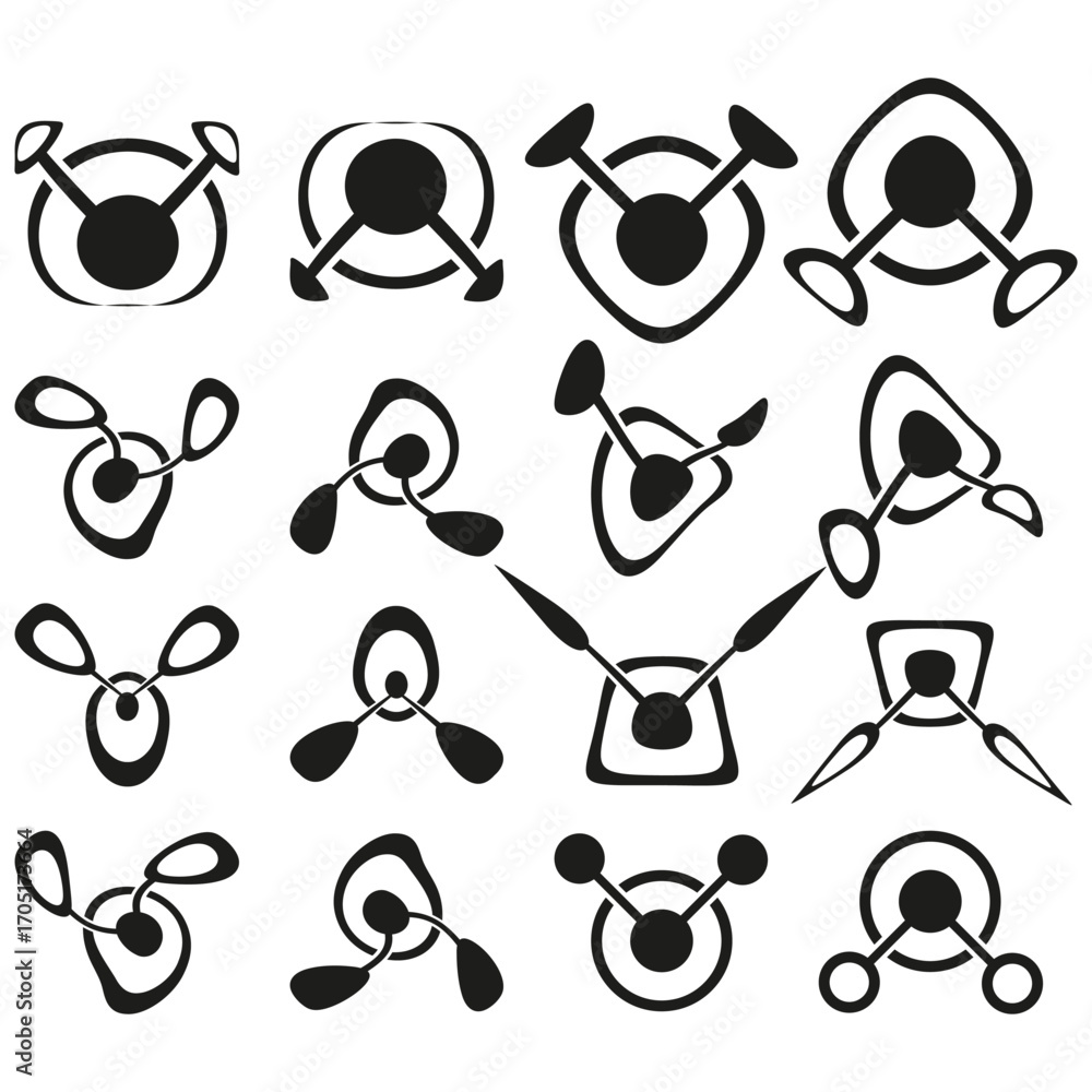 Poster abstract symbol pattern. geometric line elements. vector graphic design. chaotic shape illustration.