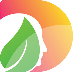 D logo with Leaf