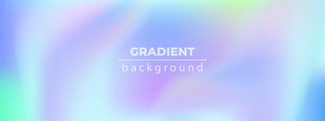 Hologram gradient background with iridescent violet and  blue pattern for modern holographic rainbow design. Pastel color chrome gradation and soft foil texture overlay. Vector