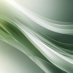 Abstract flowing green and white waves of light creating a smooth textured background with a sense of motion and elegance