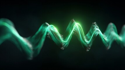 Dynamic Wave: Abstract design, showcasing an elegant wavy line form, rendered with flowing particles. The dark background adds visual impact to this conceptual artwork.