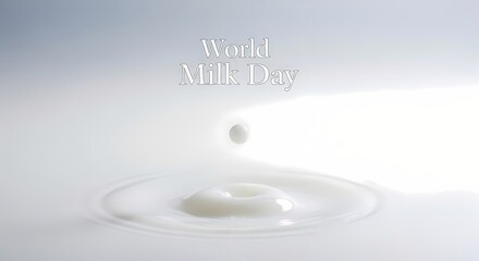 World milk day celebration with splashing milk drop creating ripples in liquid for dairy promotions and health campaigns