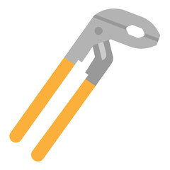 Groove Joint Pliers Isolated on White