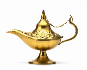 Fototapeta premium magic lamp isolated on white