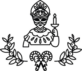 A man in a mask holding a candle