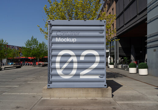 Front View Shipping Container Mockup