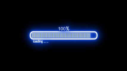 Looping Animation of Glowing Neon Loading Bar