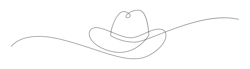 Continuous Line Drawing of Cowboy Hat