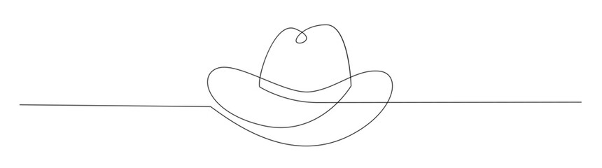 Single Line Drawing of a Cowboy Hat