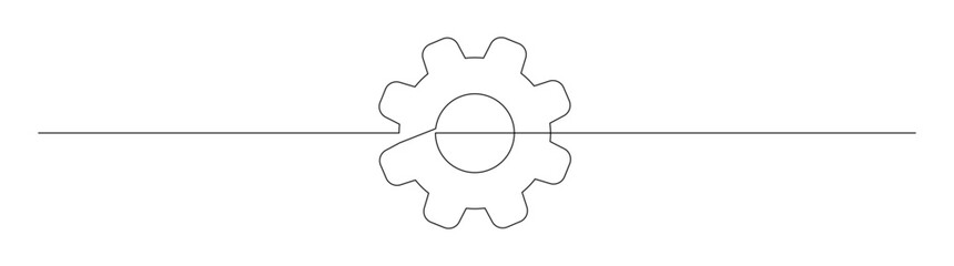 Gear Continuous Line Art Minimalist Design