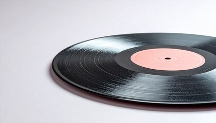Fototapeta premium old vinyl record with pink label