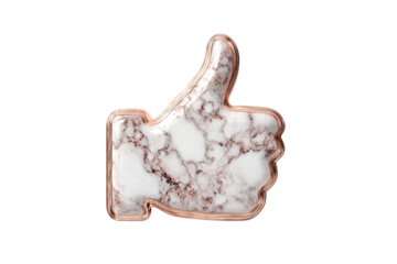 Rose gold thumb up marble graphic