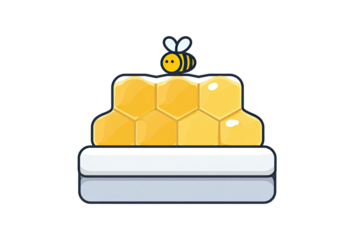 Honeycomb cake with bee