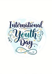 Obraz premium International youth day celebration design with vibrant calligraphy for posters and cards