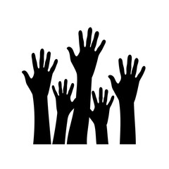 A Crowd of Raised Hands Symbolizing Unity, Support, or Participation