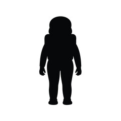 Silhouette of a Person Wearing a Large Jacket and Heavy Headgear