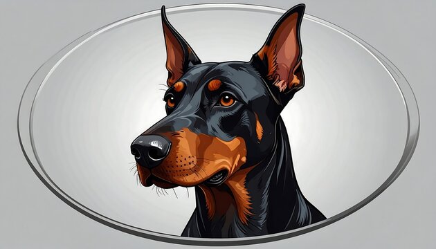 Majestic Doberman Pinscher Portrait.