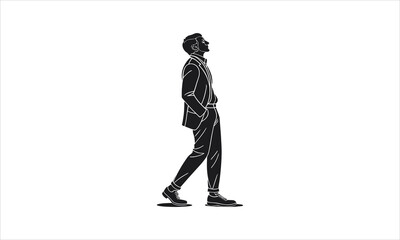 Casual Man Standing Silhouette