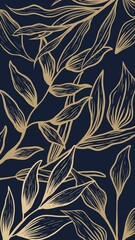 Brown and Dark Blue Aesthetic Floral Phone Wallpaper 