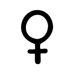 Venus Symbol Representing Femininity and Women's Equality on a Clean White Background
