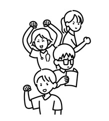 色々な研修医のイラスト　線画のみ