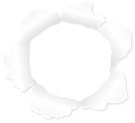 Ripped paper hole illustration