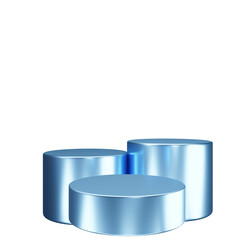3d render podium blue color
