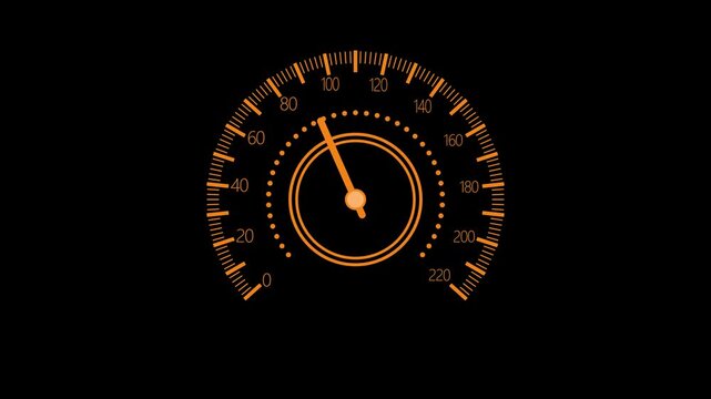 Simple Digital Dashboard Speed Meter Animation in Flat UI Style