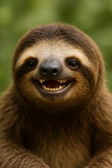 Naklejka premium 笑顔のナマケモノ