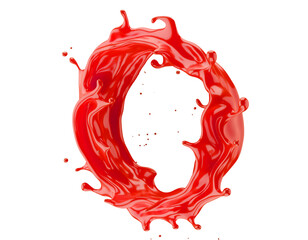 red juice splash isolated on a white background. 3d render