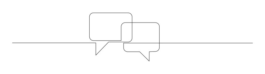 Continuous Line Drawing of Speech Bubbles