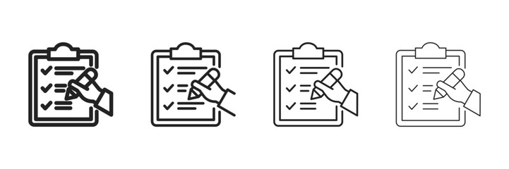 Evaluation Icon Set With Multiple Line Styles Vector Illustration 