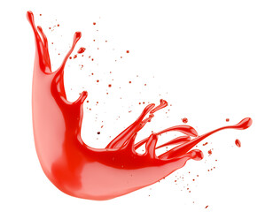 red juice splash isolated on a white background. 3d render