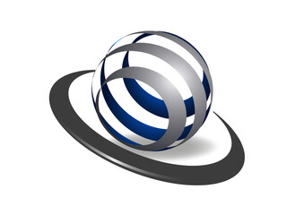 circulaire rond futuriste 3d abstrait-logo-v06