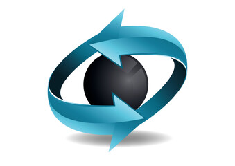 flèche circulaire ronde moderne abstraite futuriste logo-v05