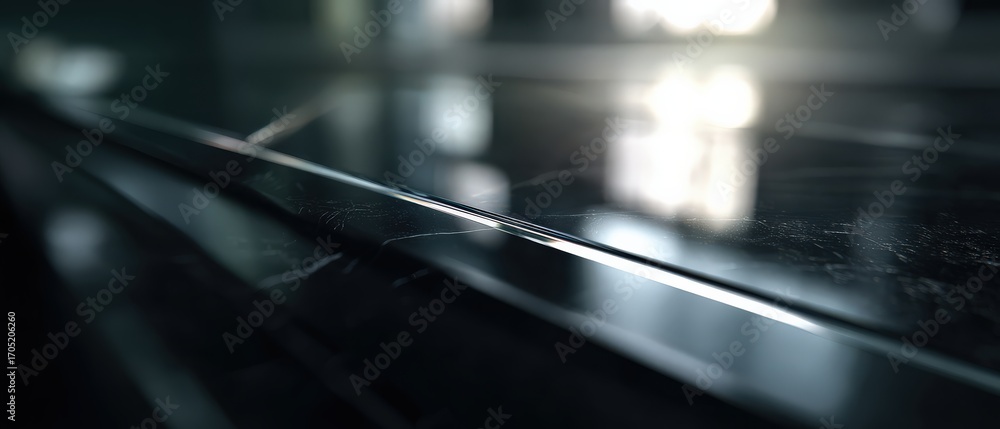 Aufkleber abstract dark marble countertop with light reflection, creating a modern and elegant texture concept