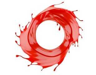 red juice splash isolated on a white background. 3d render