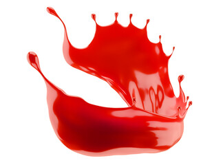 red juice splash isolated on a white background. 3d render