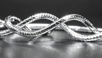 Silver Metal Cord Loop Abstract Design