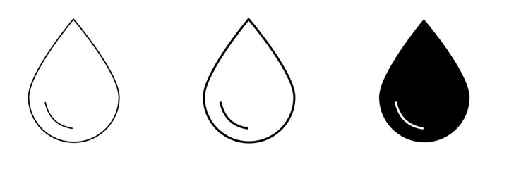 blood drop icons in outline and solid style for medical, donation, and healthcare design isolated on transparent background