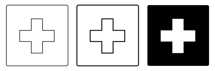 Medical cross icons set collection of healthcare hospital emergency pharmacy symbols isolated vector illustration