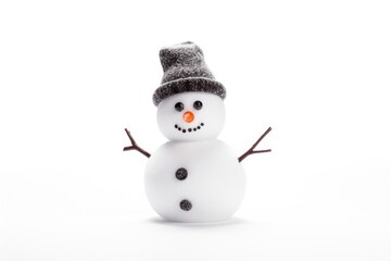Fototapeta premium Snowman winter white white background.