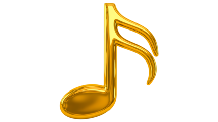 Luxury golden musical note, symbol of harmony, creativity, and artistic expression, perfect for branding.
