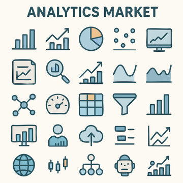 Set of Analytics and Data Marketing Icons