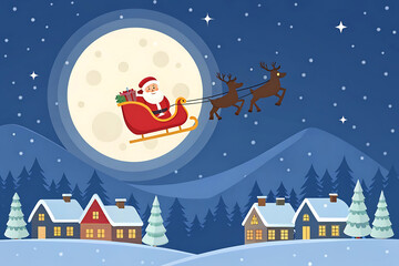 Fototapeta premium santa claus and christmas tree