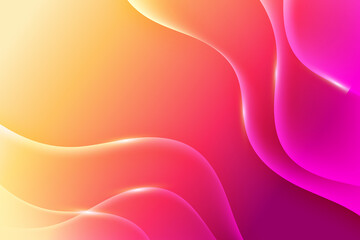 Vibrant Abstract Background with Flowing Gradient Waves of Yellow, Orange, Pink, and Purple Hues creating a Dynamic and Modern Design