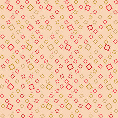 Geometric Delight A Whimsical Pattern of Red and Gold Squares on a Light Peach Background