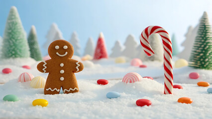 Obraz premium gingerbread man on christmas tree